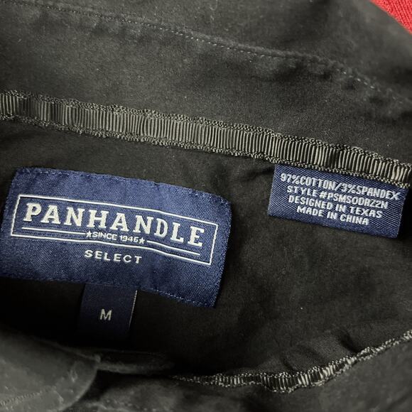 Panhandle Shirt Mens M Solid Black Western Casual Cowboy Ranch Work Button Down - Picture 4 of 9